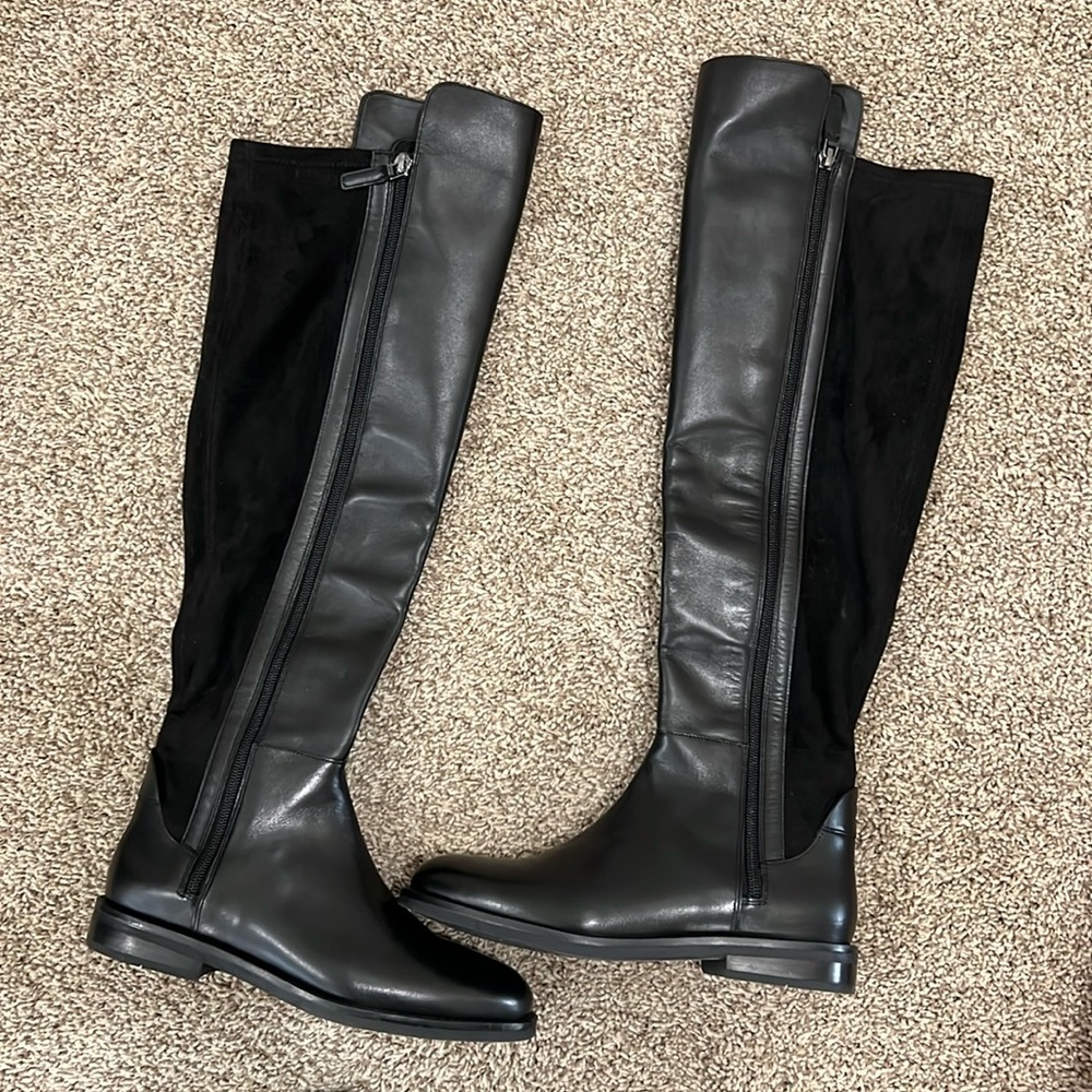 Cole Haan black leather riding boots